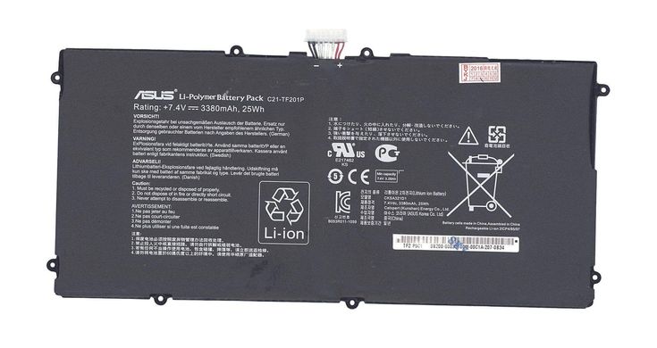 Аккумулятор для ноутбука Asus 3300мАЧ C21-TF201P, Asus TF201, Eee Pad TF201, Transformer TF201