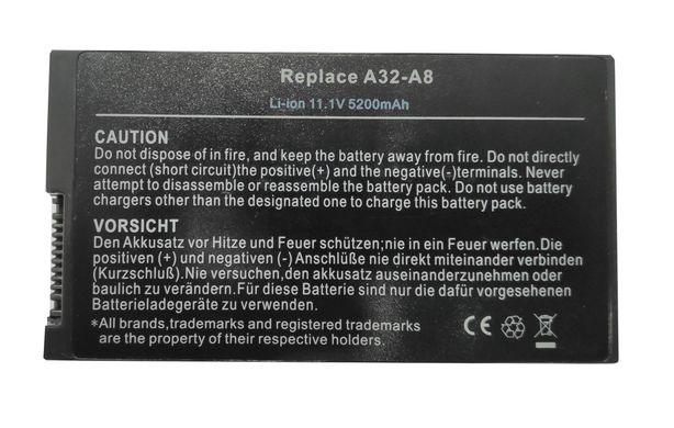 Аккумулятор для ноутбука Asus 4400мАч A32-A8, Asus A8