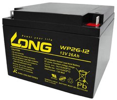 Свинцовый герметизированый AGM аккумулятор, батарея Kung Long WP26-12 26Ач 12В