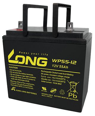 Свинцевий герметизований AGM акумулятор, батарея Kung Long WP55-12 55Аг 12В