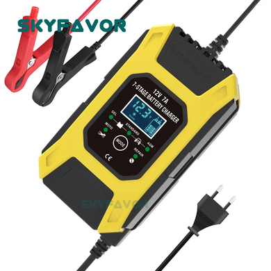 Skyfavor 1207D - 12В 7А Автоматичний зарядний пристрій до акумуляторів AGM, GEL, WET, WRLA, Carboon