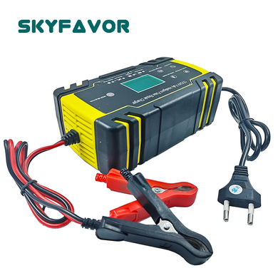Skyfavor 122408 - 12В/24В 8А/4А Автоматичний зарядний пристрій до акумуляторів AGM, GEL, WET, WRLA, Carboon
